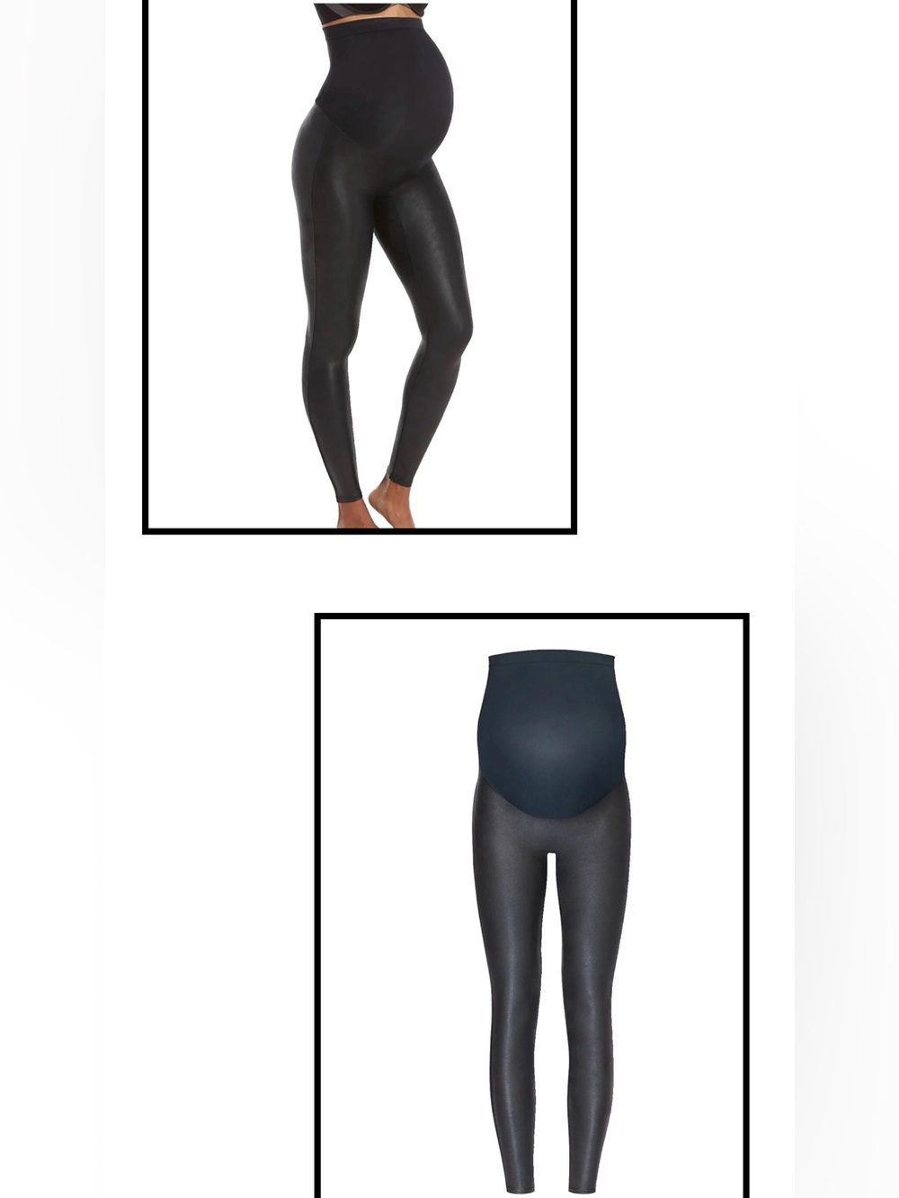 NWT MATERNITY SPANX Mama Faux Leather Leggings Stretchy Seamless Hi-Waist BLK XS